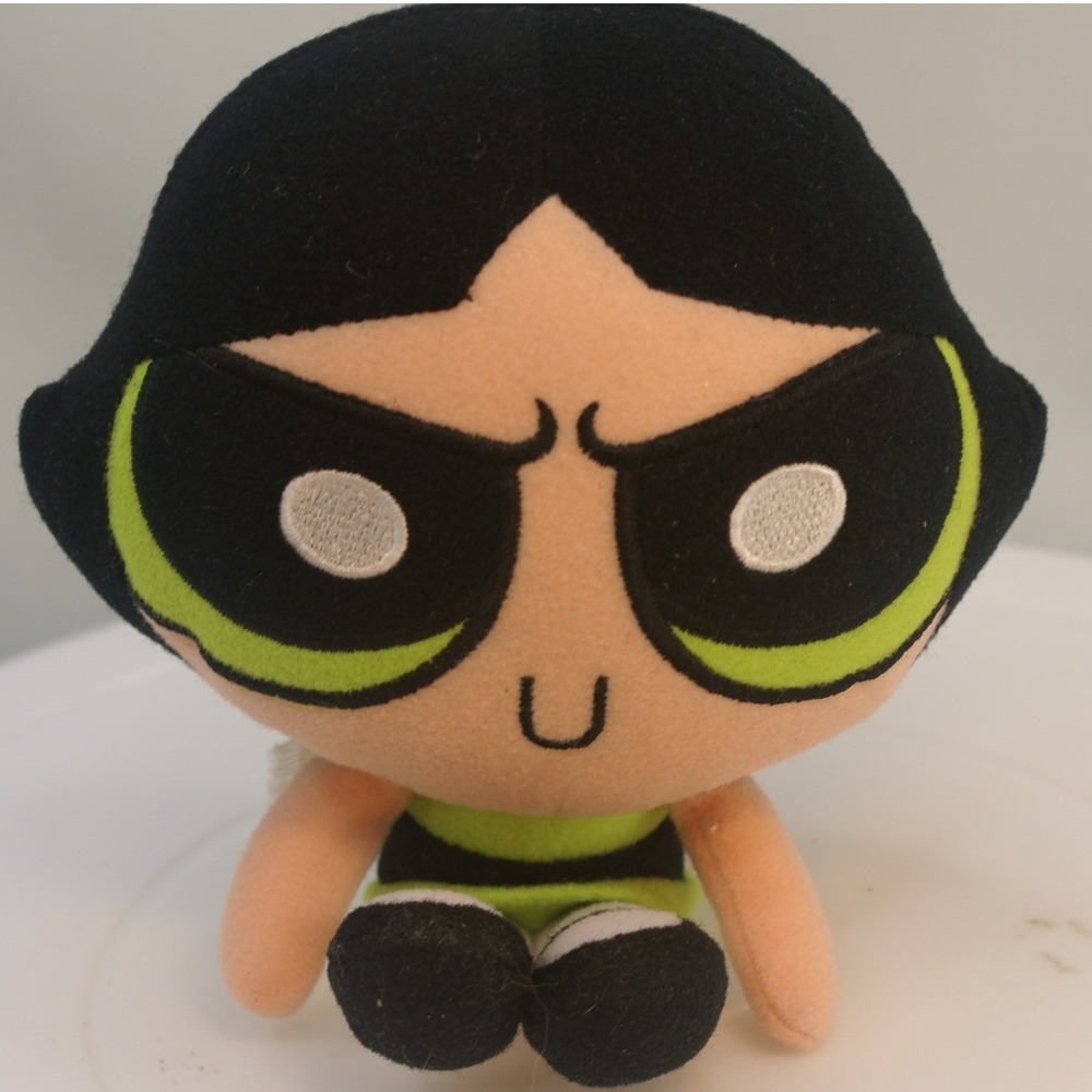 Cartoon Network Powerpuff Girls Buttercup Plush Green Black Small Toy 4.5 inch